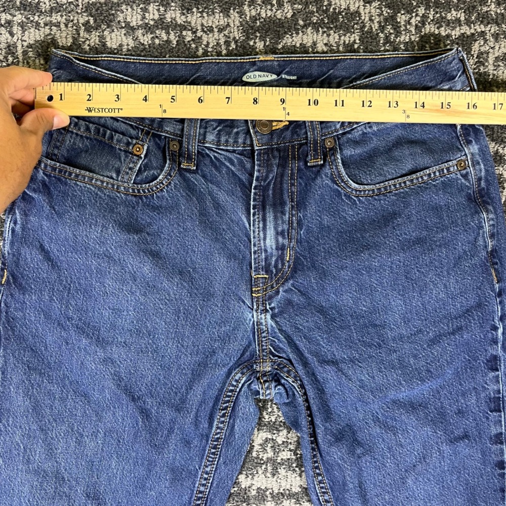 Old Navy Straight Jeans Mens 32x30 Blue Dark Wash Cotton Classic Denim Pants - Picture 5 of 12